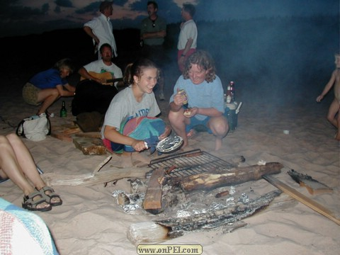 Cooking on the beach